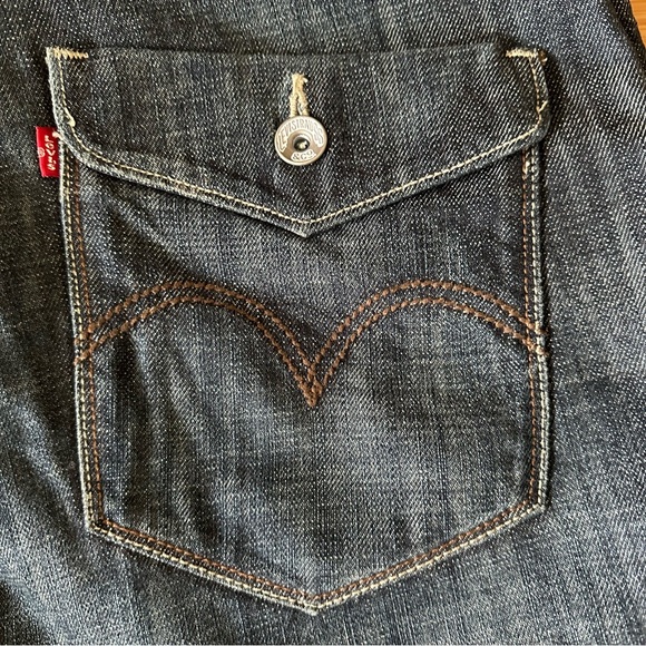 Levi's 514 Slim Straight Denim Blue Jean 36x30 Double Flap Pockets Zip Fly - Picture 3 of 16